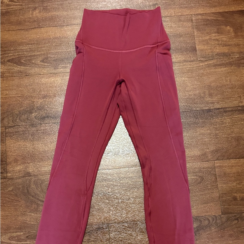 Lululemon Align High-Rise Leggings with Pockets – Rose Maroon, Size 2